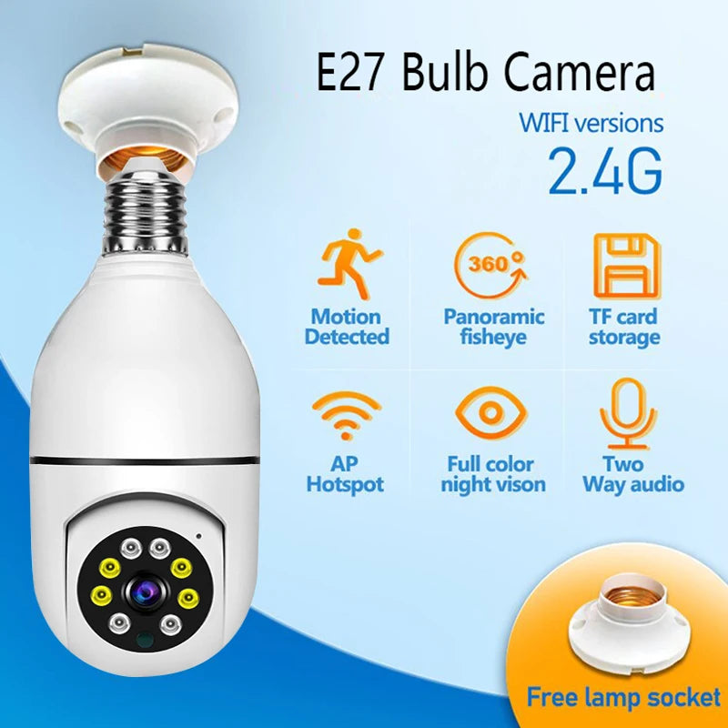 Wall-WiFi Camera Night Vision 2.4G hotspot 360° Rotate Anti-theft Monitor Security Surveillance Smart Camera for Phone