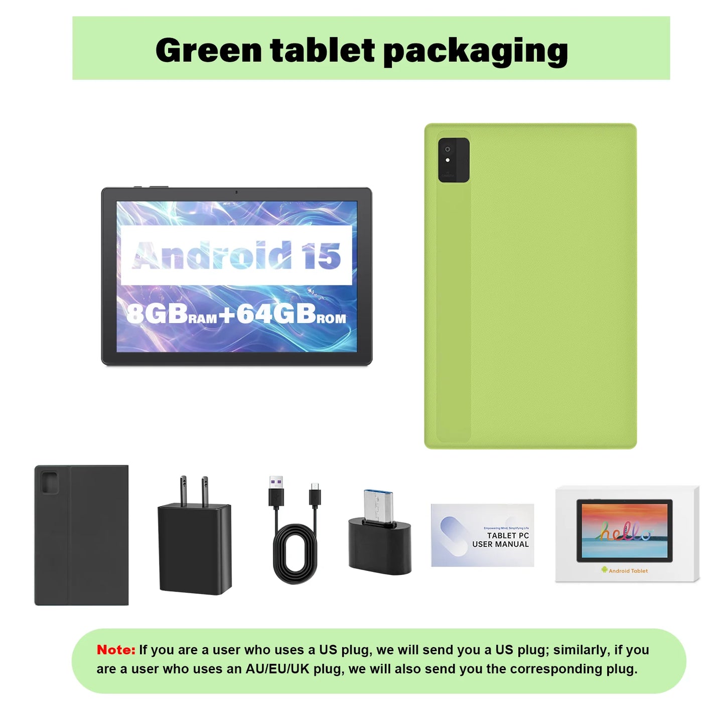 ANRY 2025 10.1 Inch 5G Wifi A523 Tablet Android 15 8GB(4+4Expand) RAM+64GB ROM IPS Display 5000Mah Dual Camera Octa-core Tablets