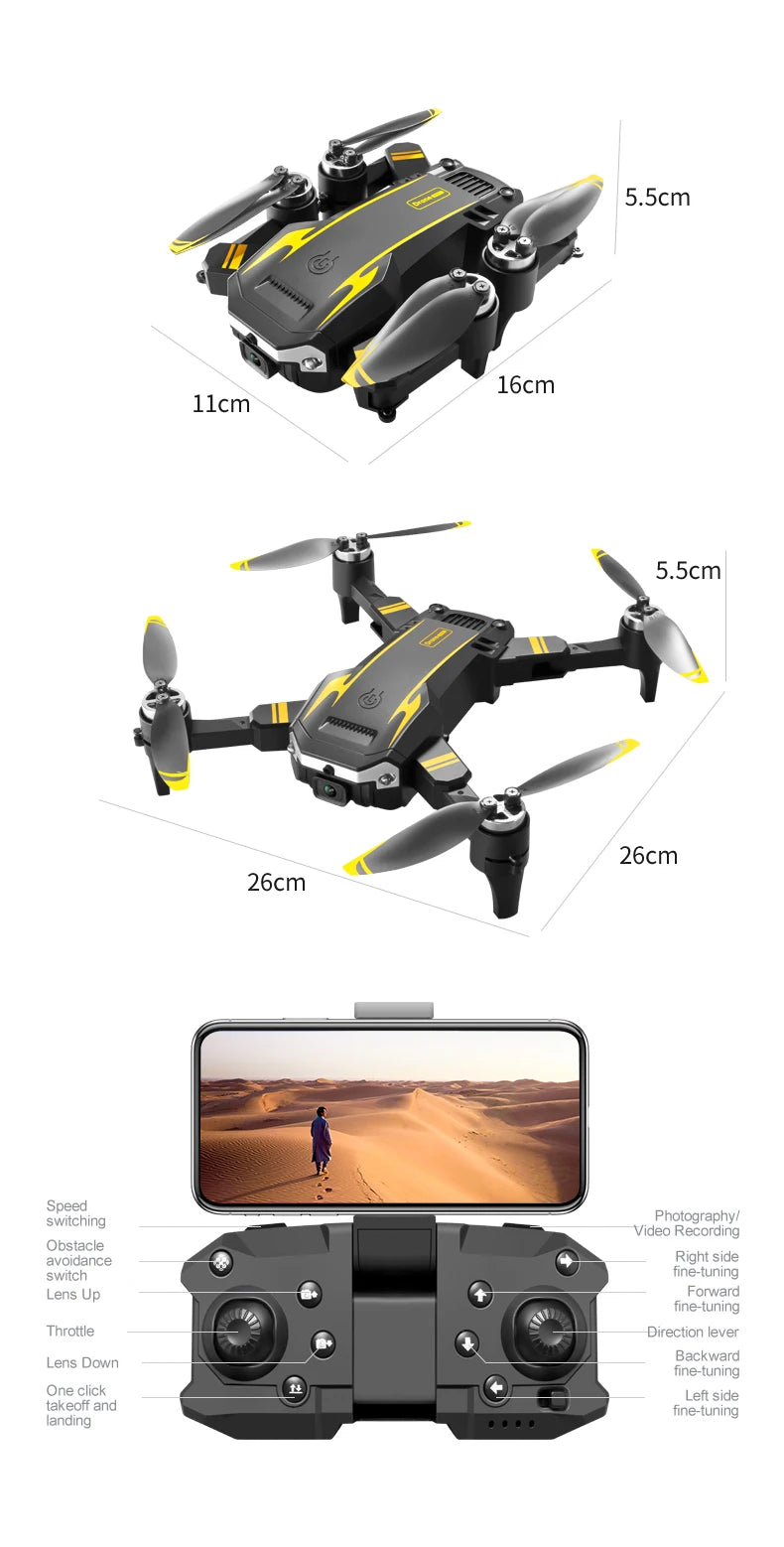 KBDFA G6 Drone Professional 4K HD Camera 8K No GPS Obstacle Avoidance RC Helicopter Brushless WIFI FPV Foldable Quadcopter Toys