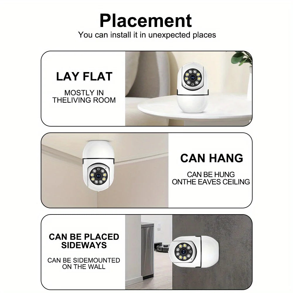 WiFi Security Camera 1080P HD Surveillance Camera Night Vision Motion Detection Siren WiFi Remote Two-Way Audio Camera