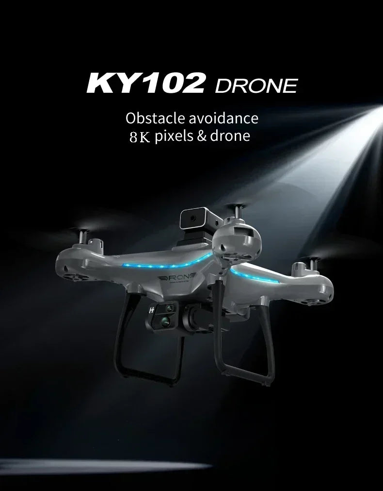 KY102 Drone 8K Professional Dual Camera Brushless Quadcopter Obstacle Avoidance Optical Flow Aerial Drone RC 10000M