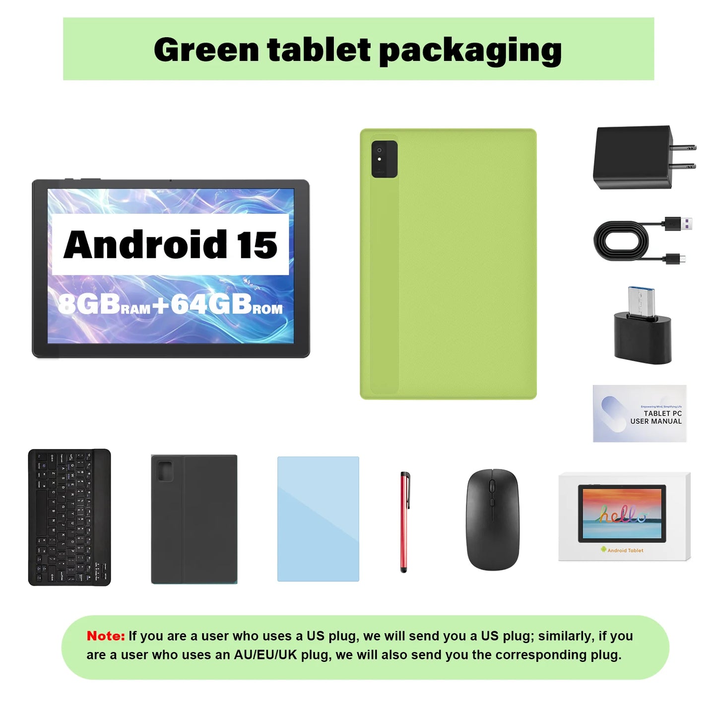 ANRY 2025 10.1 Inch 5G Wifi A523 Tablet Android 15 8GB(4+4Expand) RAM+64GB ROM IPS Display 5000Mah Dual Camera Octa-core Tablets