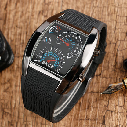 Fashion Men's Stainless Steel Luxury Sport Analog Quartz LED Wrist Watch Black Sport Watches Fashion Wristwatches For Men Gift