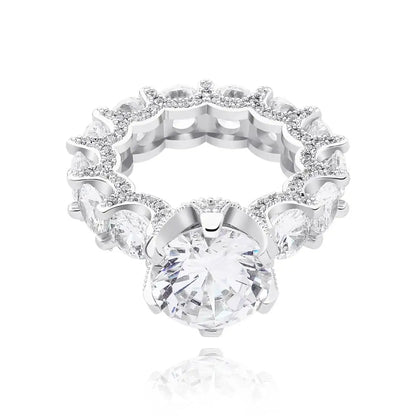 TOPGRILLZ NEW Iced Out Zircon Rings Personalised Fashion Rings For Women Gold Color High Quality AAA+ CZ Jewelry For Gift