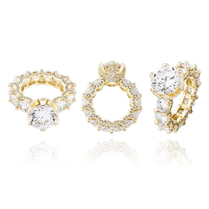 TOPGRILLZ NEW Iced Out Zircon Rings Personalised Fashion Rings For Women Gold Color High Quality AAA+ CZ Jewelry For Gift