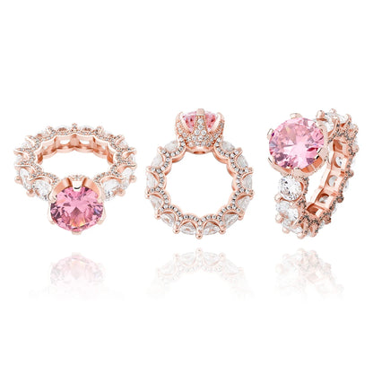 TOPGRILLZ NEW Iced Out Zircon Rings Personalised Fashion Rings For Women Gold Color High Quality AAA+ CZ Jewelry For Gift