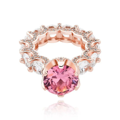 TOPGRILLZ NEW Iced Out Zircon Rings Personalised Fashion Rings For Women Gold Color High Quality AAA+ CZ Jewelry For Gift