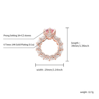TOPGRILLZ NEW Iced Out Zircon Rings Personalised Fashion Rings For Women Gold Color High Quality AAA+ CZ Jewelry For Gift