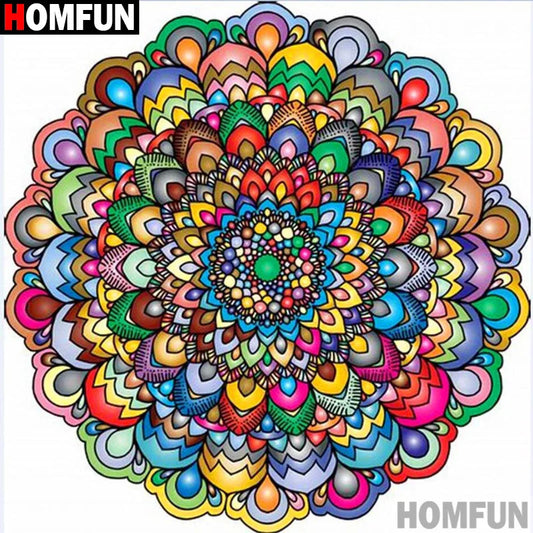 HOMFUN Full Drill Diamond Painting "Religious Mandala" DIY Picture Of Rhinestone 5D Diamond Embroidery Cross Stitch Decor A20265