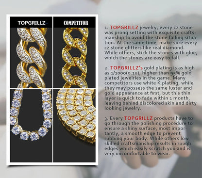 TOPGRILLZ NEW Iced Out Zircon Rings Personalised Fashion Rings For Women Gold Color High Quality AAA+ CZ Jewelry For Gift