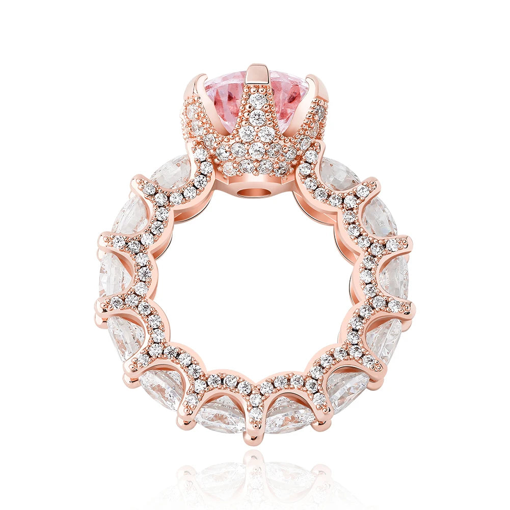 TOPGRILLZ NEW Iced Out Zircon Rings Personalised Fashion Rings For Women Gold Color High Quality AAA+ CZ Jewelry For Gift