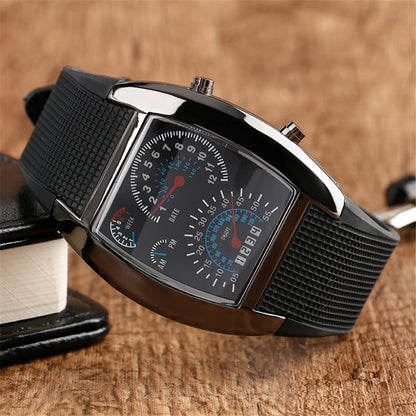 Fashion Men's Stainless Steel Luxury Sport Analog Quartz LED Wrist Watch Black Sport Watches Fashion Wristwatches For Men Gift
