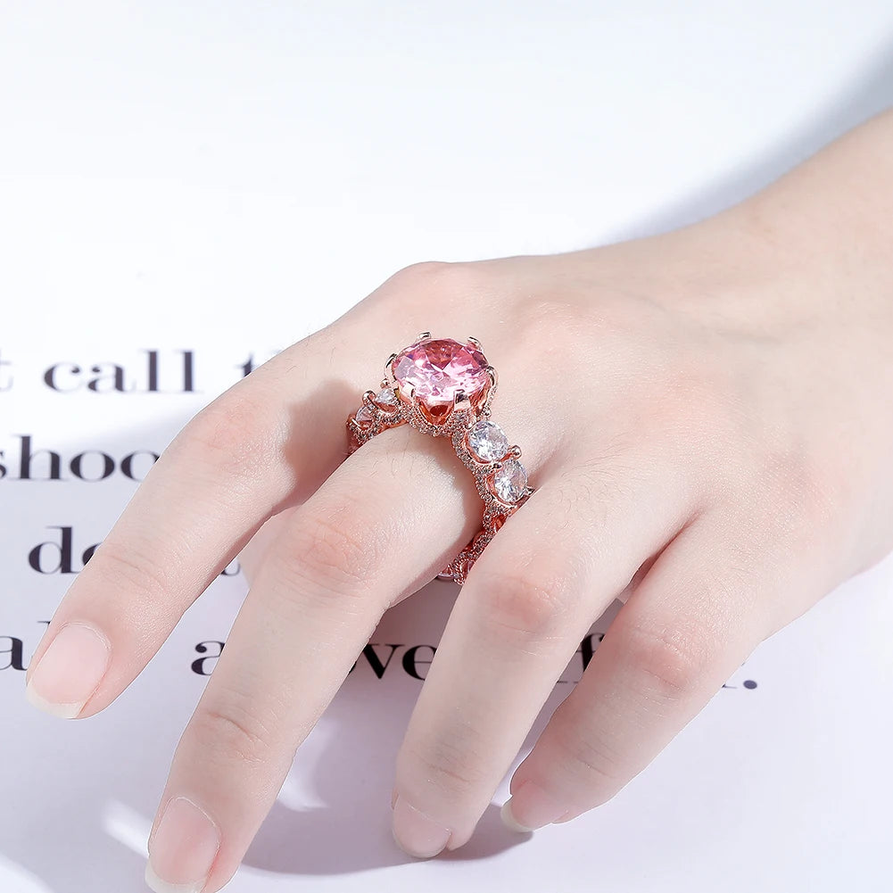 TOPGRILLZ NEW Iced Out Zircon Rings Personalised Fashion Rings For Women Gold Color High Quality AAA+ CZ Jewelry For Gift