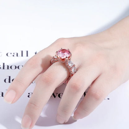 TOPGRILLZ NEW Iced Out Zircon Rings Personalised Fashion Rings For Women Gold Color High Quality AAA+ CZ Jewelry For Gift