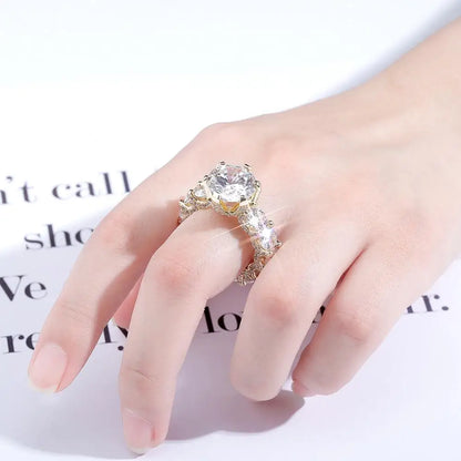 TOPGRILLZ NEW Iced Out Zircon Rings Personalised Fashion Rings For Women Gold Color High Quality AAA+ CZ Jewelry For Gift