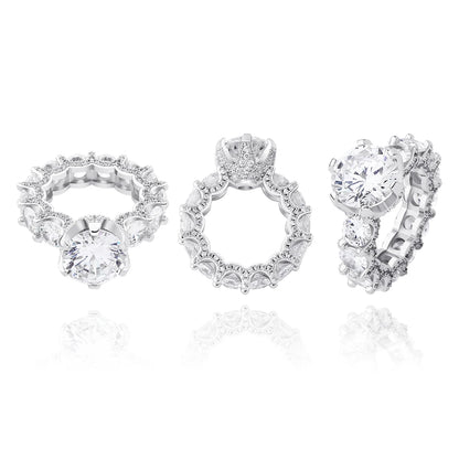 TOPGRILLZ NEW Iced Out Zircon Rings Personalised Fashion Rings For Women Gold Color High Quality AAA+ CZ Jewelry For Gift