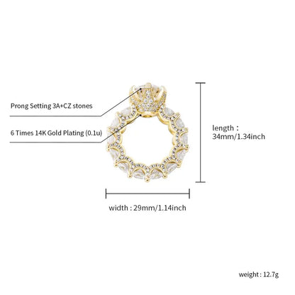 TOPGRILLZ NEW Iced Out Zircon Rings Personalised Fashion Rings For Women Gold Color High Quality AAA+ CZ Jewelry For Gift