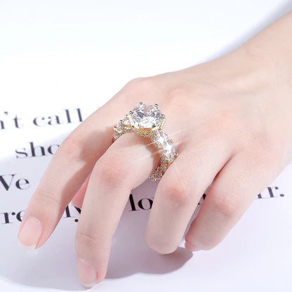 TOPGRILLZ NEW Iced Out Zircon Rings Personalised Fashion Rings For Women Gold Color High Quality AAA+ CZ Jewelry For Gift
