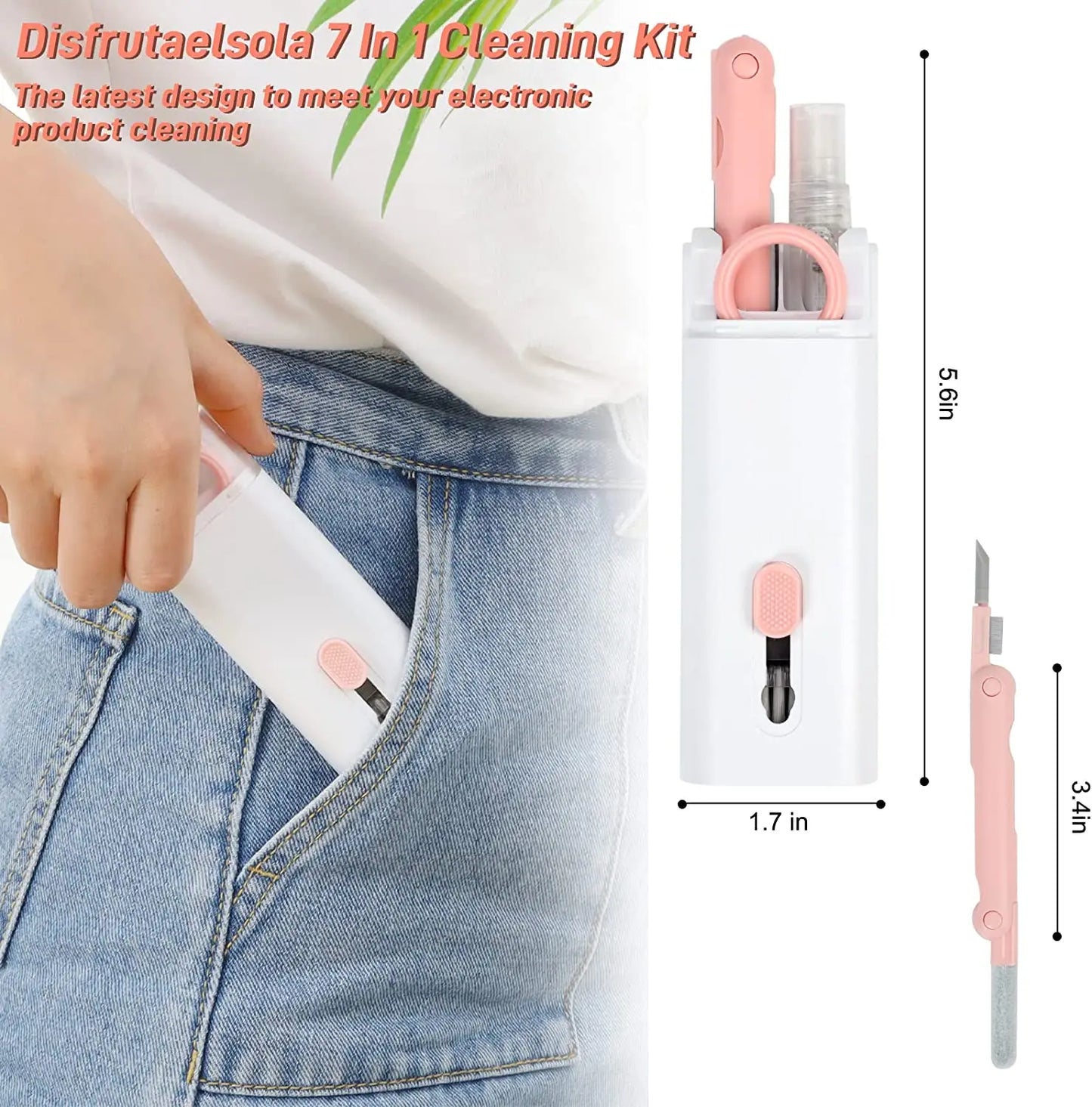 7 in 1 Computer Keyboard Cleaner Kit Brush Cleaning Pen For AirPods Laptop Bluetooth Earphones Clean Tools Keycap Puller Set