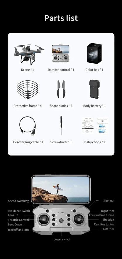 KY102 Drone 8K Professional Dual Camera Brushless Quadcopter Obstacle Avoidance Optical Flow Aerial Drone RC 10000M