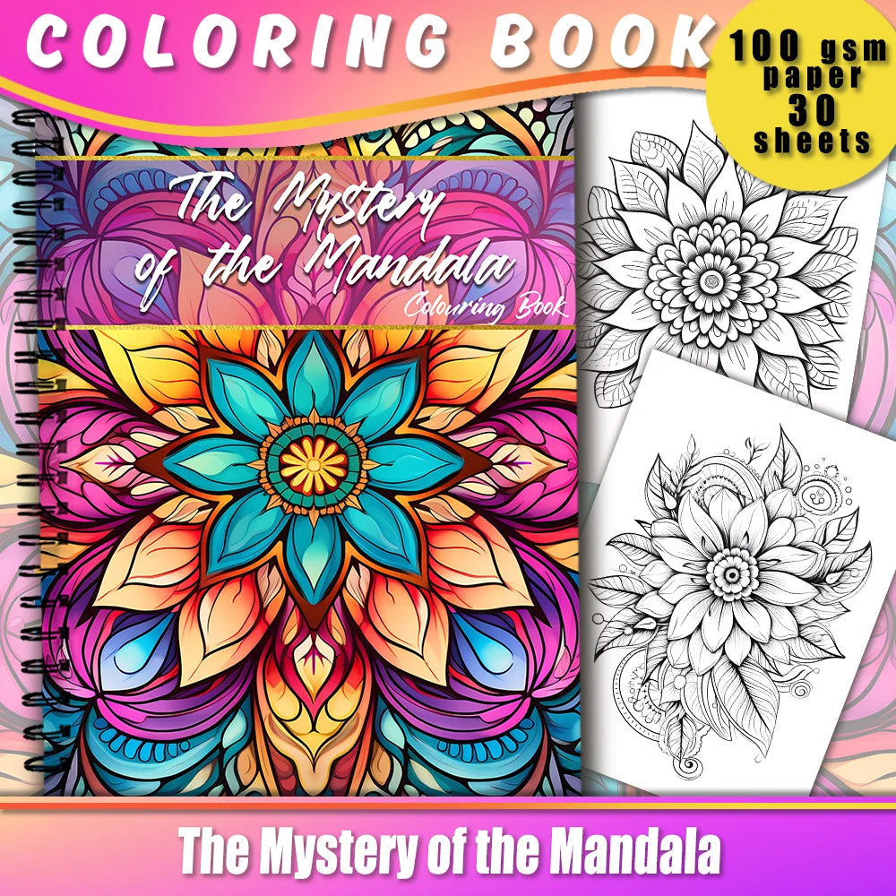 Spiral Coloring book -30 Sheets adult coloring book, 11.3 x 8.3 inches, 100g thick paper, drawing book, homecoming holiday gift