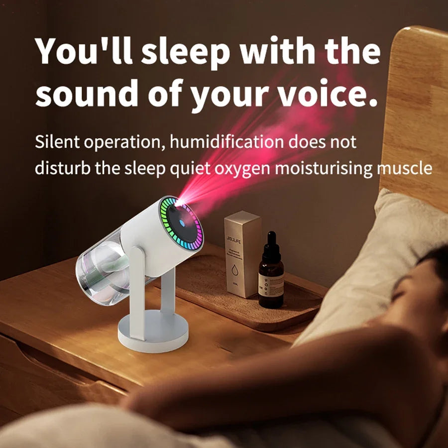 280ml Air Humidifier Desktop Humidifier with Projector & Light Adjustable Angle Cool Mist Humidifier Auto Off for Home Office