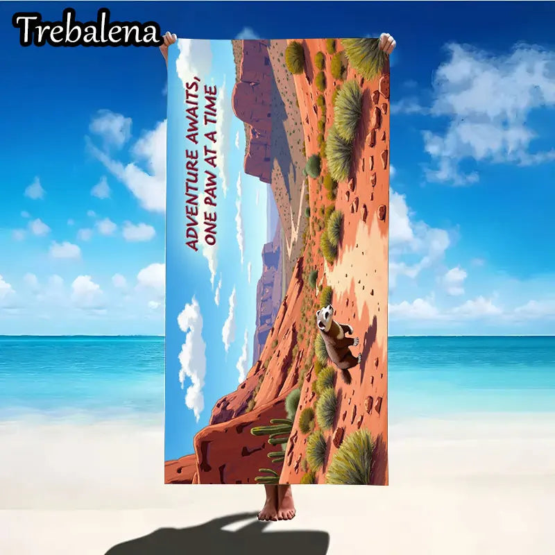 30*60inch Ultra-Soft Beach Towel with Desert Adventure Ferret Fun Beach Towel