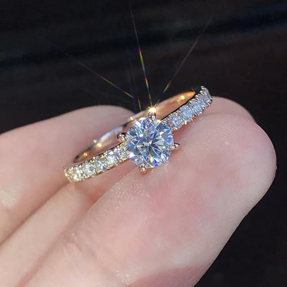Lady Finger Ring Wedding Knuckle Ring Exquisite Shiny Rhinestone Classic for Bride