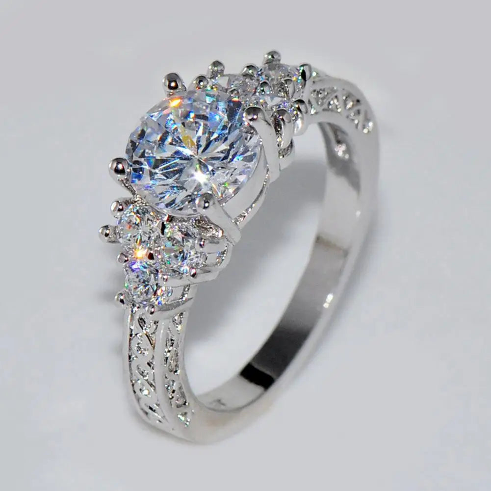 Popular Circlet  Metal Plating Silver Color Engagement Ring  Silver Color Ring
