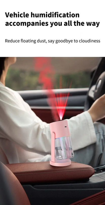 Shakes Head Desktop Portable Humidifier New Projection Starry Sky Top USB Heavy Fog Vehicle New Rotating Aromatherapy Machine