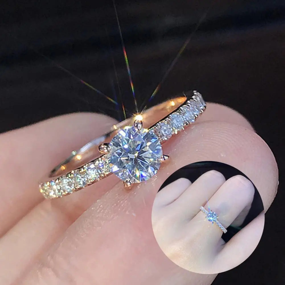 Lady Finger Ring Wedding Knuckle Ring Exquisite Shiny Rhinestone Classic for Bride