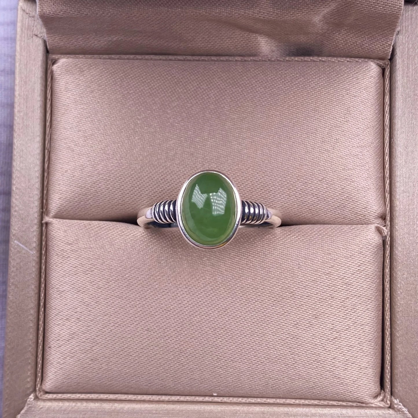 HOYON and Tian Jasper Ring s925 Sterling Silver Inlaid Jade Wedding Jewelry Fashion Simple Versatile Retro Women's Accessories