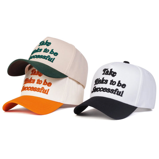 Unisex Take Risks To Be Successful Embroidery Baseball Caps Spring Autumn Outdoor Adjustable Casual Hats Sunscreen Hat