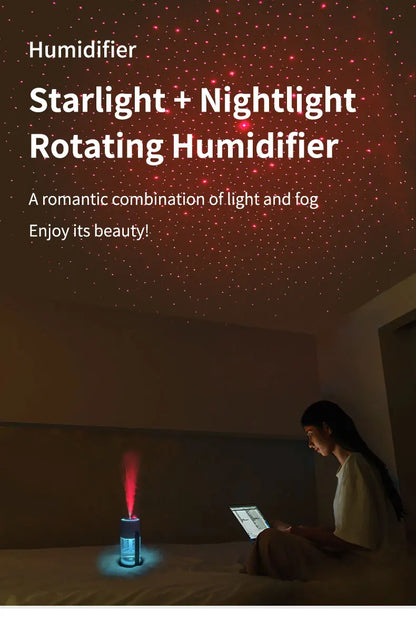 Shakes Head Desktop Portable Humidifier New Projection Starry Sky Top USB Heavy Fog Vehicle New Rotating Aromatherapy Machine