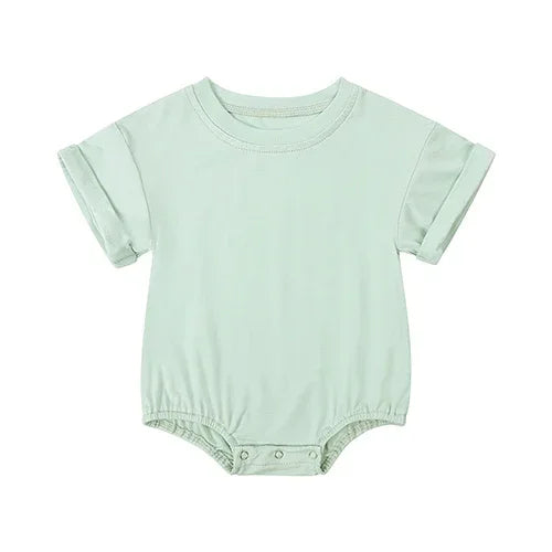 Bamboo Fiber Baby Girl Bodysuit Fashion Solid Short Sleeve Baby Boy Clothes Summer Newborn Clothes Knitted Romper 3-24 Months