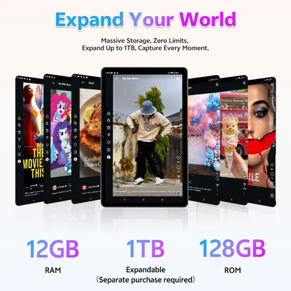SVITOO 11 inch Tablet Android 15 12GB RAM 128GB ROM Octa Core 8000mah 2025 Tablet for Drawing Office Study HD Android Tablets