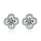 JOIAS HOME Silver 925 Classic Moissanite Clover Earrings for Women's Fashion, Simple and Elegant Gift for Wife and Girlfriend