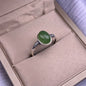 HOYON and Tian Jasper Ring s925 Sterling Silver Inlaid Jade Wedding Jewelry Fashion Simple Versatile Retro Women's Accessories