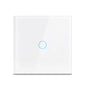 AC100-240 Touch Switch Power Led Panel Wall Light Switches Tempered Black White Crystal Glass 1/2/3 Gang Interruttore Switch