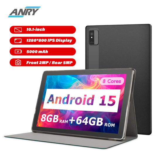 ANRY 2025 10.1 Inch 5G Wifi A523 Tablet Android 15 8GB(4+4Expand) RAM+64GB ROM IPS Display 5000Mah Dual Camera Octa-core Tablets