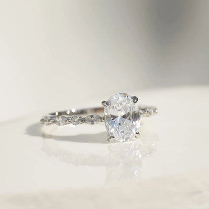 Trumium 925 Sterling Silver Luxury Ring Oval Cut Cubic Zirconia Engagement Rings  Promise Rings for Women Free Engraving
