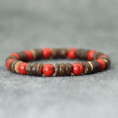 New Natural Coconut Husk Bracelet For Men Handmade Onyx Volcanic Rock Stone Beaded Braslet Leisure Accessories Meditation Joias