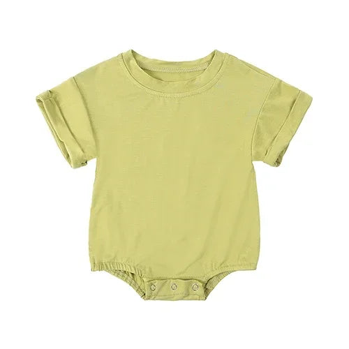 Bamboo Fiber Baby Girl Bodysuit Fashion Solid Short Sleeve Baby Boy Clothes Summer Newborn Clothes Knitted Romper 3-24 Months
