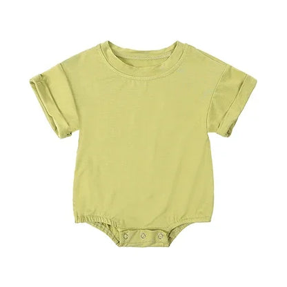 Bamboo Fiber Baby Girl Bodysuit Fashion Solid Short Sleeve Baby Boy Clothes Summer Newborn Clothes Knitted Romper 3-24 Months