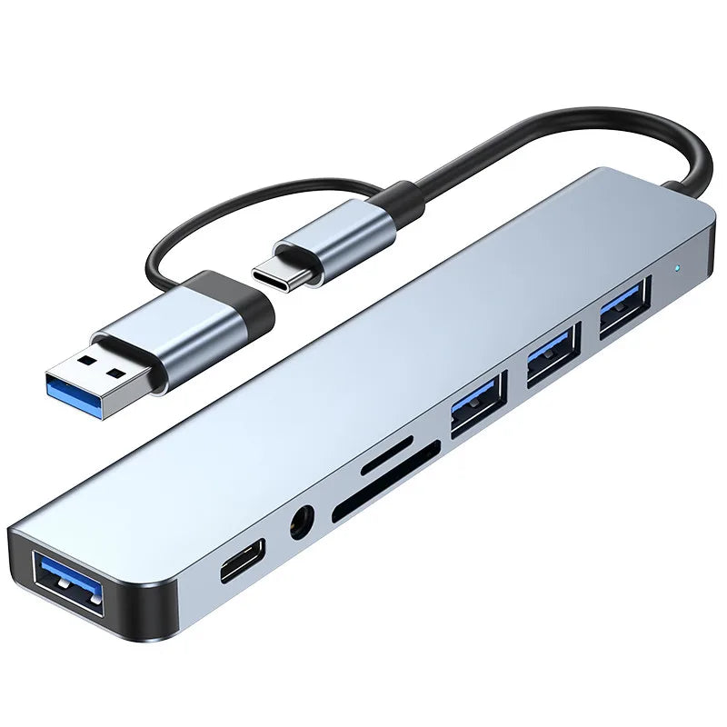 8-IN-2 USB HUB 3.0 USB C HUB Dock Station 5Gbps High Speed Transmission USB Splitter Type C to USB OTG Adapter For Macbook Pro