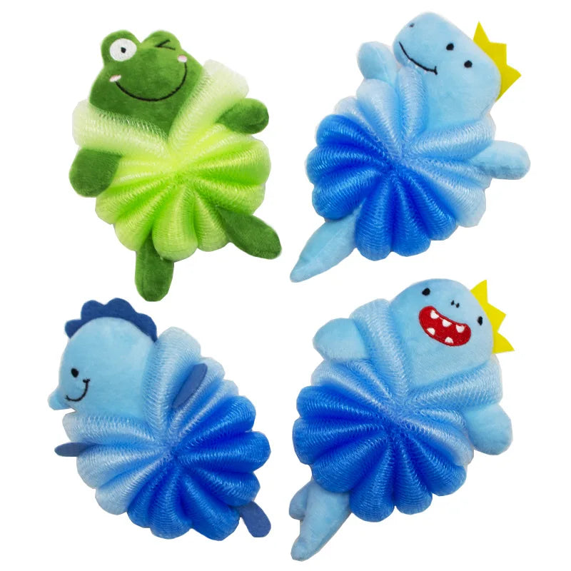 Baby bath flower ball, cute cartoon mermaid for children, soft and non scattering bath ball, bubble net