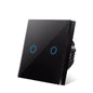 EU Touch Switch AC100-240V Led backlight Panel Tempered Crystal Glass wall Light sensory Switches 1/2/3 Gang Interruttore
