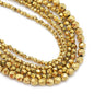Real Gold Plated 2/3/4MM New Faceted Round Hematite Natural Stone Spacer Loose Beads For Jewelry Making Diy Bracelets Necklace