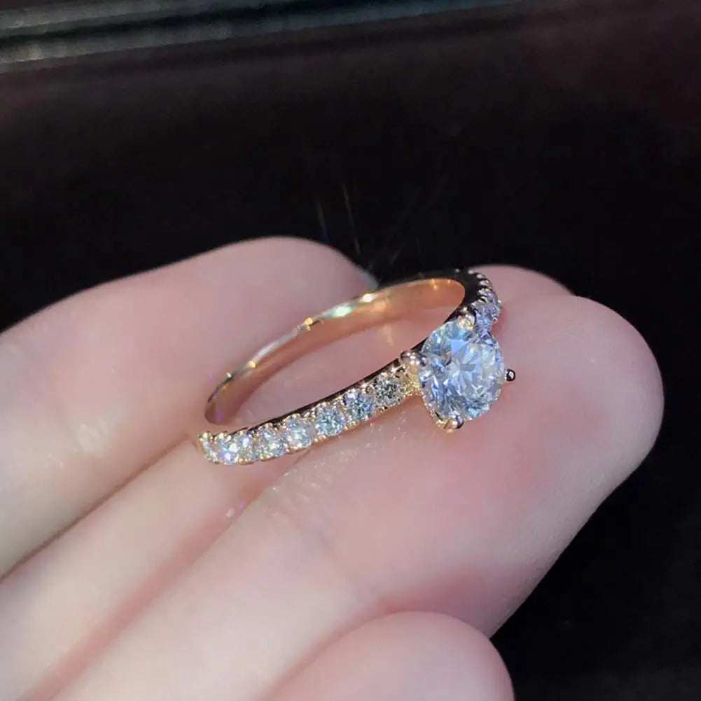 Lady Finger Ring Wedding Knuckle Ring Exquisite Shiny Rhinestone Classic for Bride