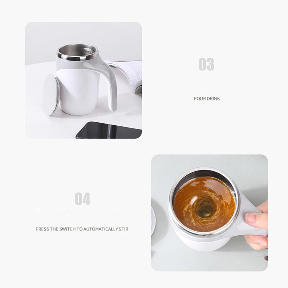 Automatic Stirring Cup Mug Rechargeable Portable Coffee Electric Stirring Stainless Steel Rotating Magnetic Home Drinking Tools